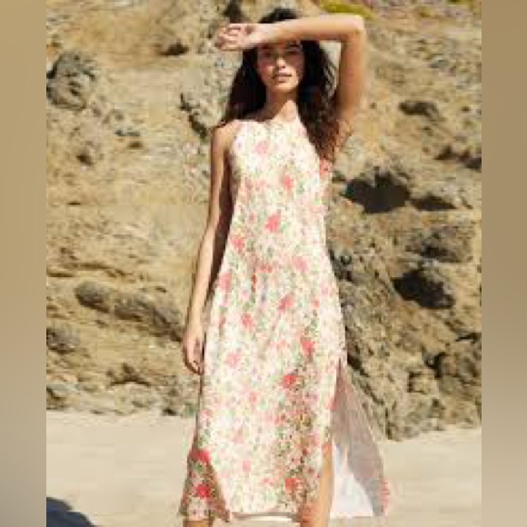 Nwt Outerknown Ellison Slip Dress Pink Floral Size Small